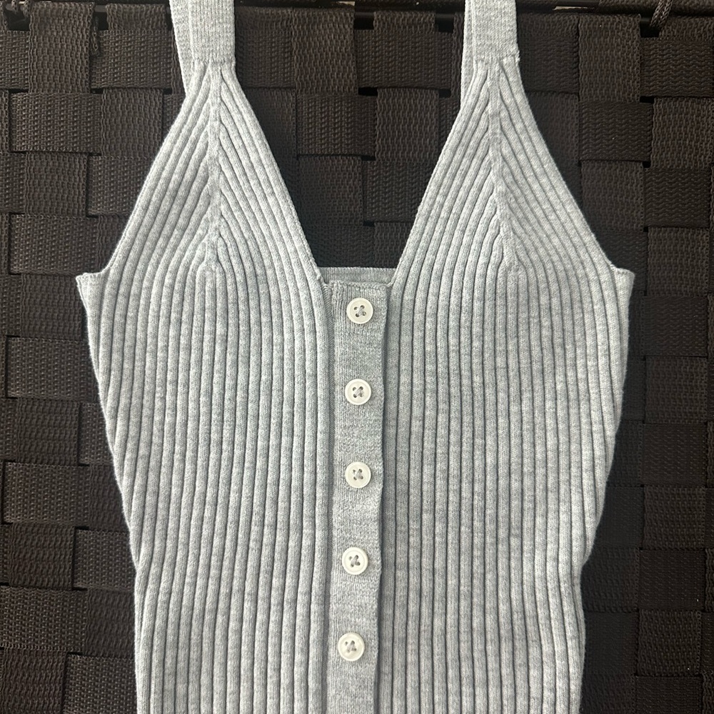 Aerie Gray Ribbed Tank Top